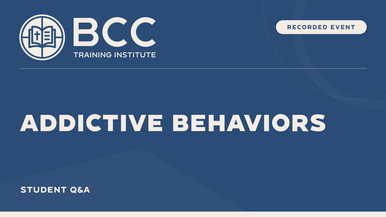 Addictive Behaviors recorded Student Q and A session